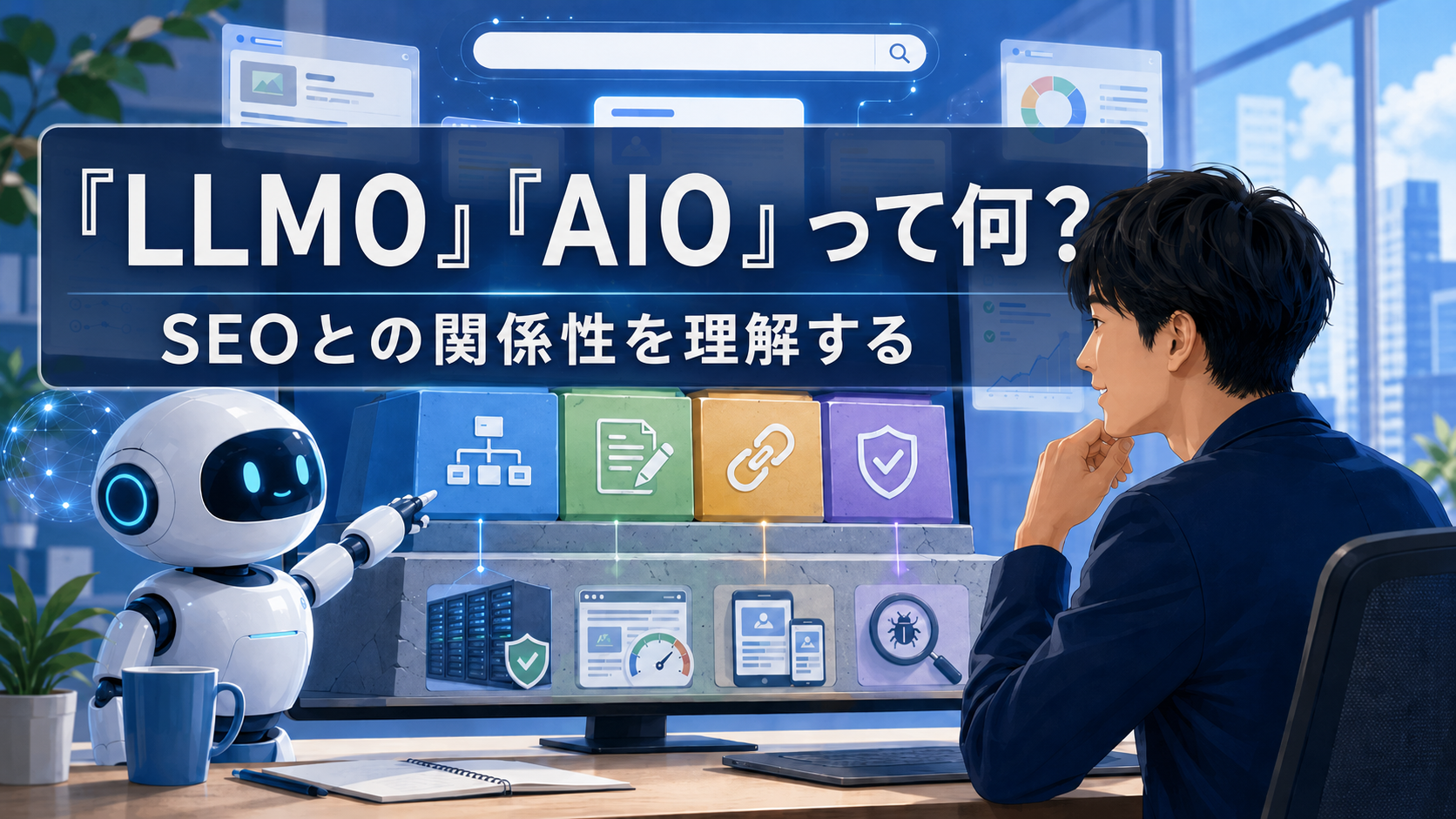 「LLMO」や「AIO」って何？──SEOとの関係性を理解するイメージ画像