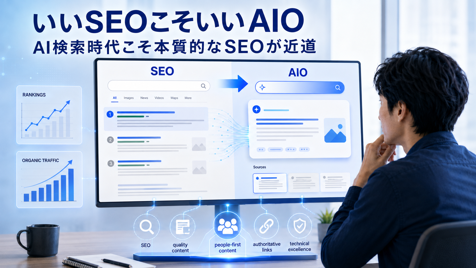 ダニー・サリバン氏も「いいSEOこそ、いいAIO」と認める。AI検索時代こそ“本質的なSEO”が近道。アイキャッチ画像